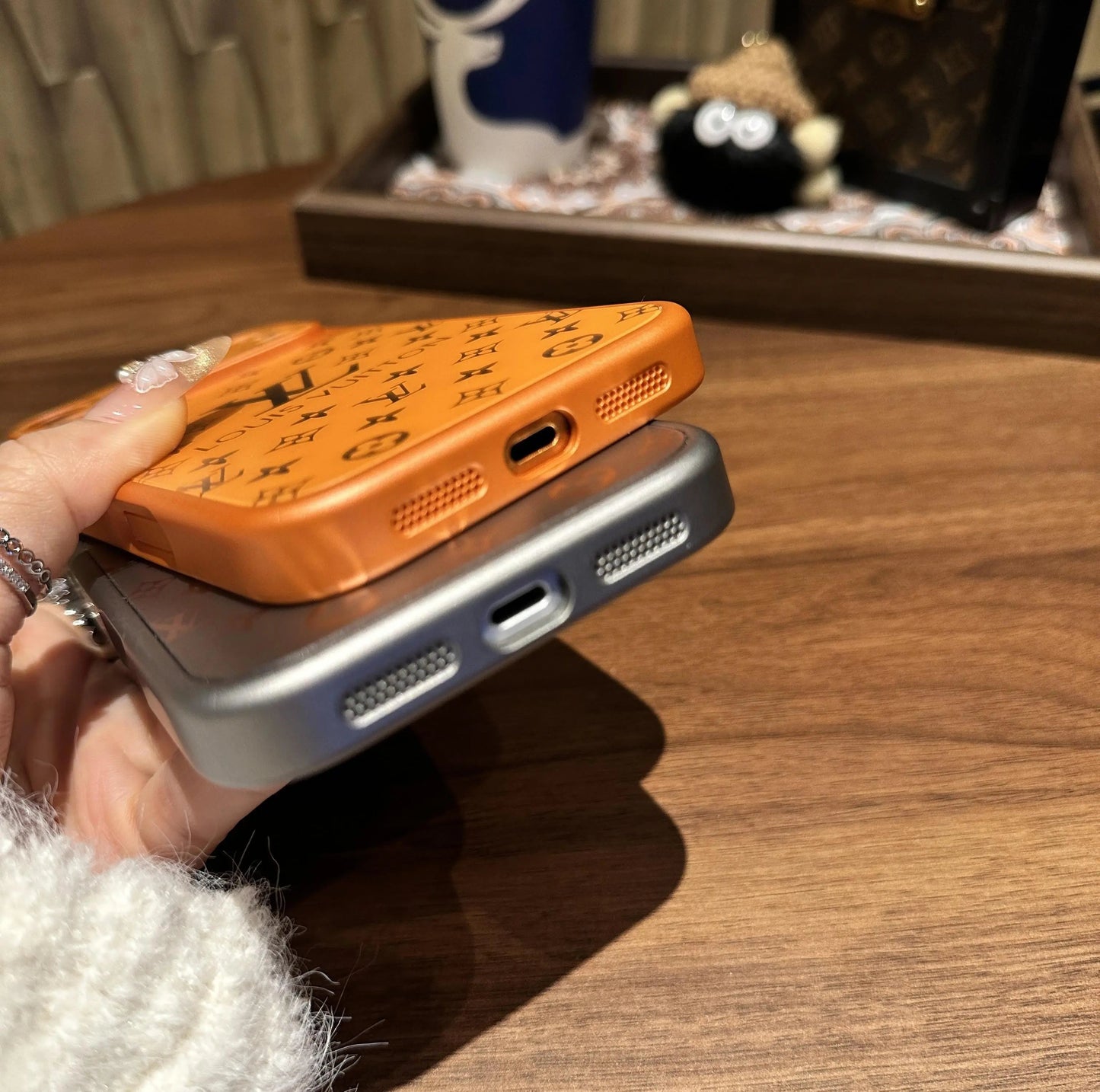 Luxury Monogram Matte Case with Shock-Absorbing Soft Edges-s2 mysite