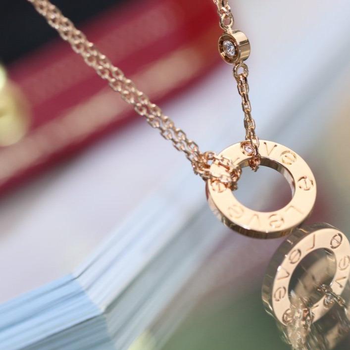 LOVE NECKLACE ADJUSTABLE ROSE GOLD 2 DIAMOND mysite