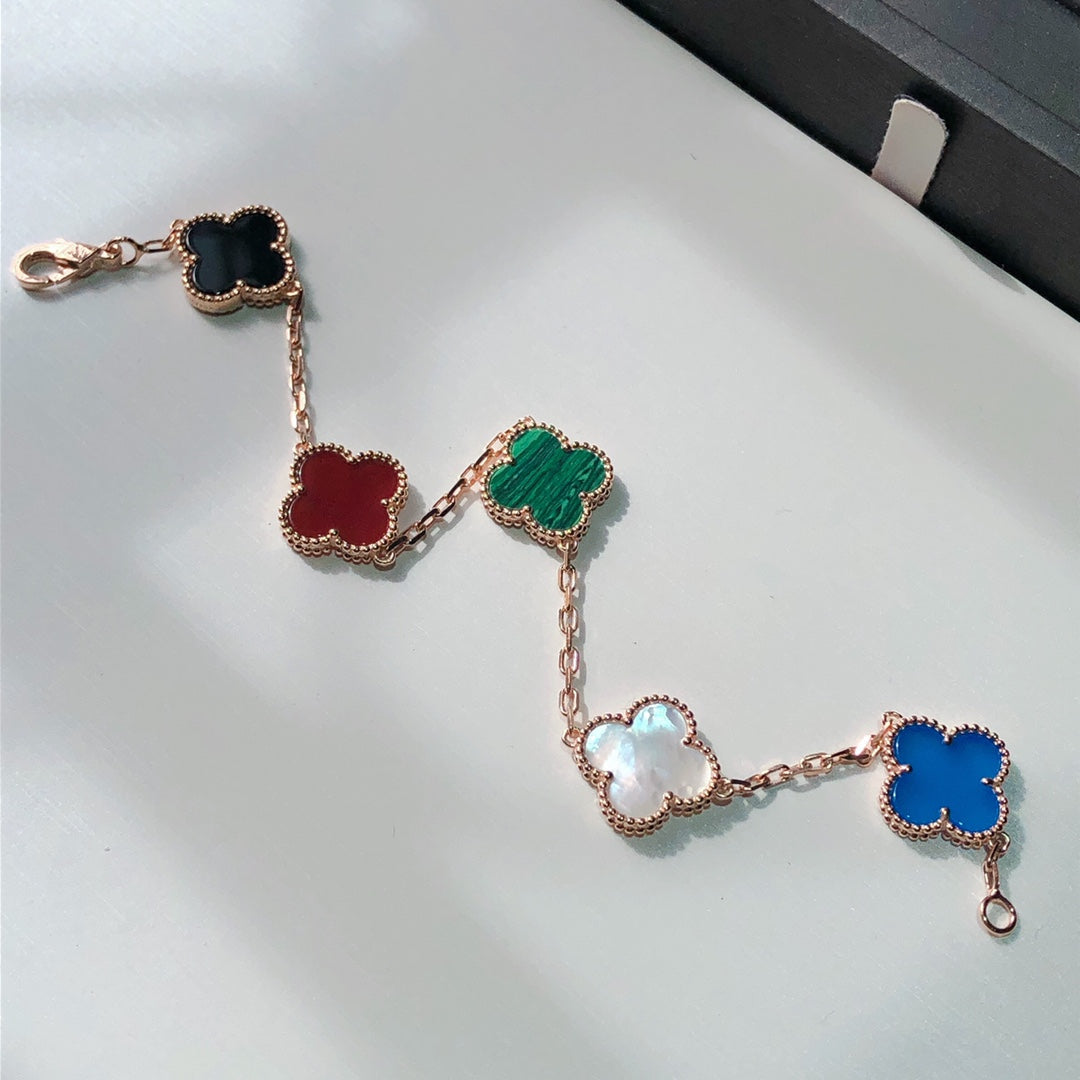 MULTICOLOR PINK GOLD BRACELET 5 MOTIFS mysite