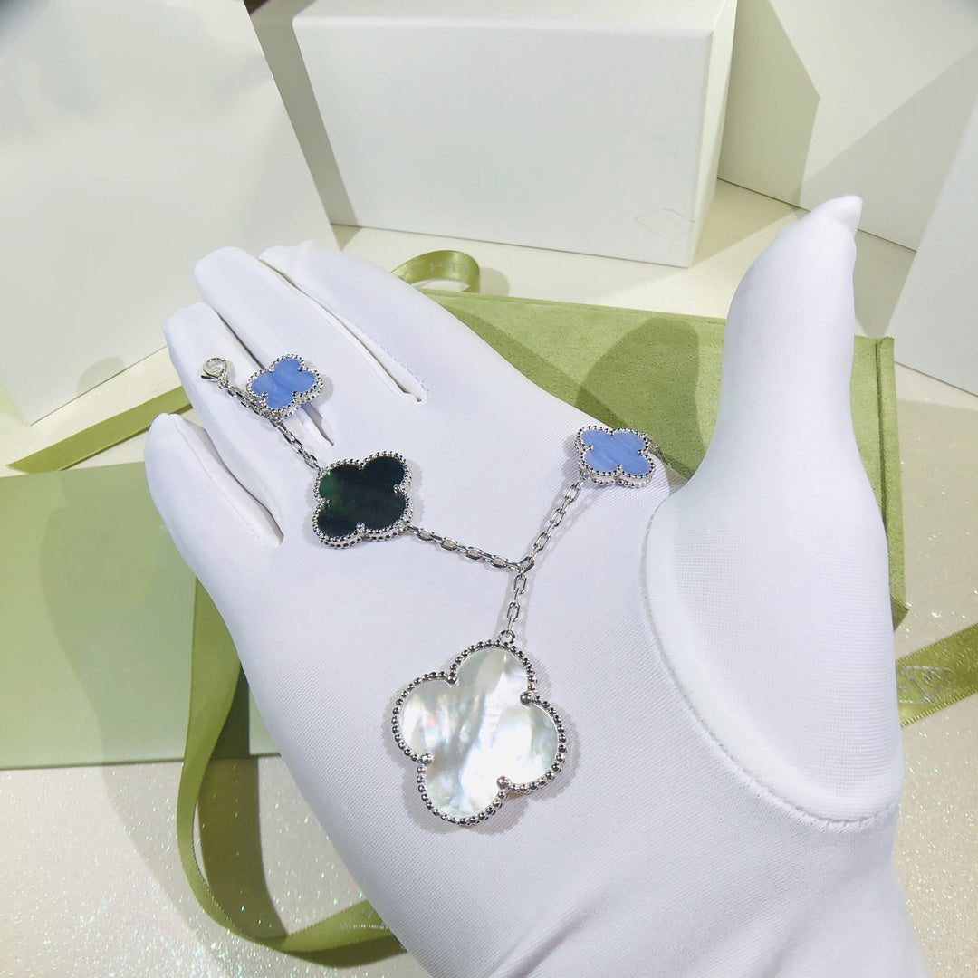 BRACELET 5 MOTIFS SILVER MOP ONYX mysite