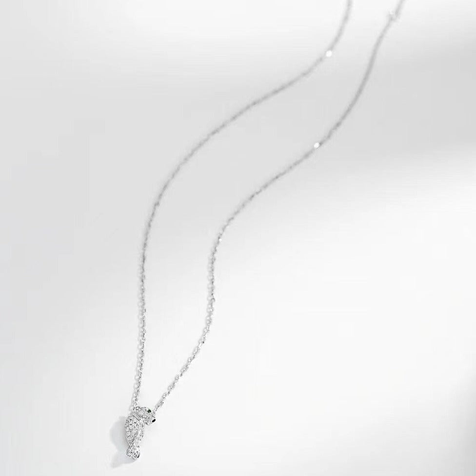PANTHERE PEDANT SILVER DIAMOND NECKLACE mysite