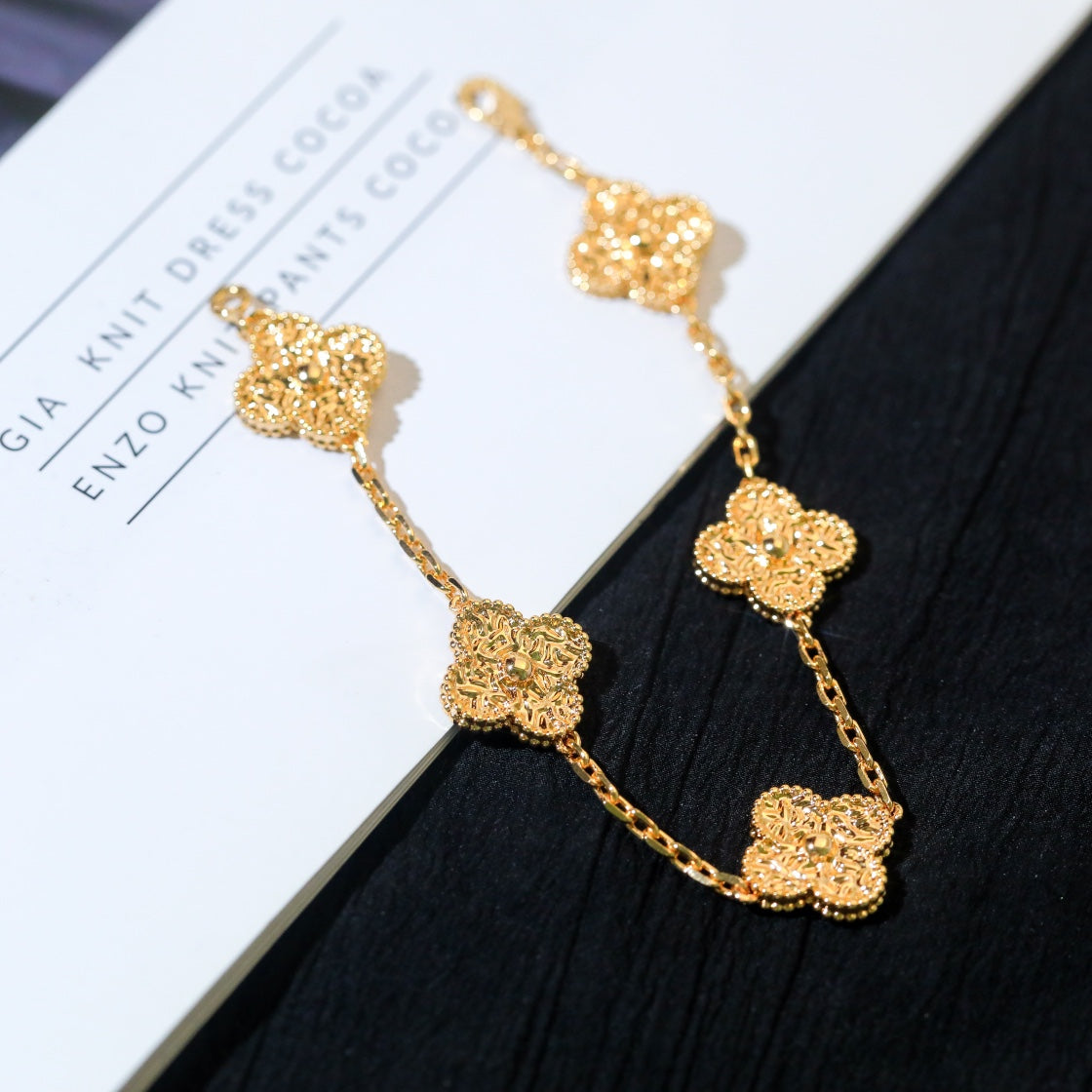 5 MOTIFS GOLD DIAMOND BRACELET mysite