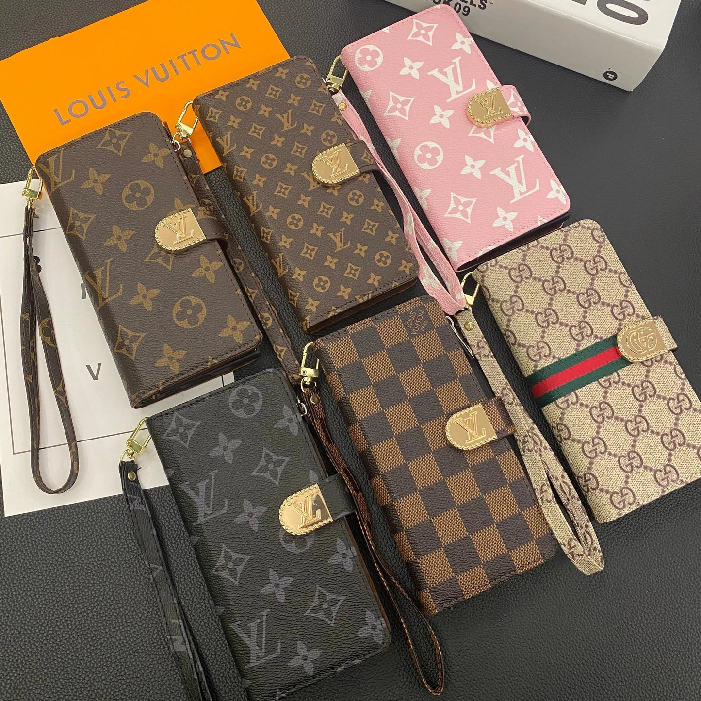 MONOGRAM CANVAS LEATHER WALLET SAMSUNG MOBILE PHONE CASE-1 mysite