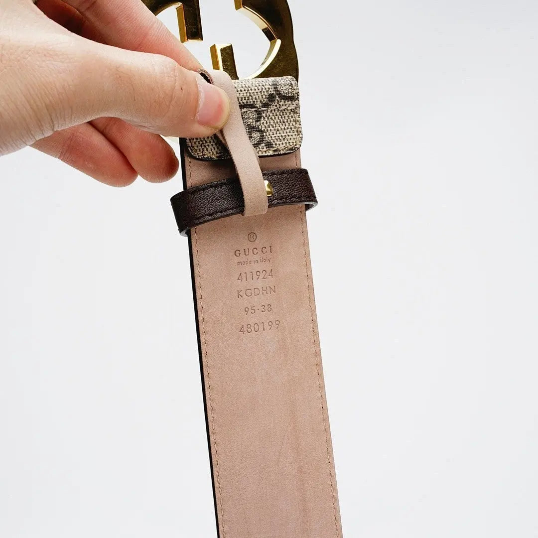 GG Reversible Leather Belt with Gold Buckle-1 mysite
