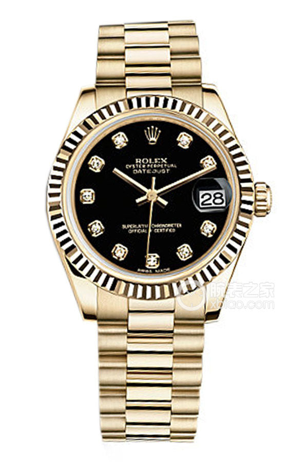 Automatic 31mm Women Watch Replica Datejust Gold Belt 061308
