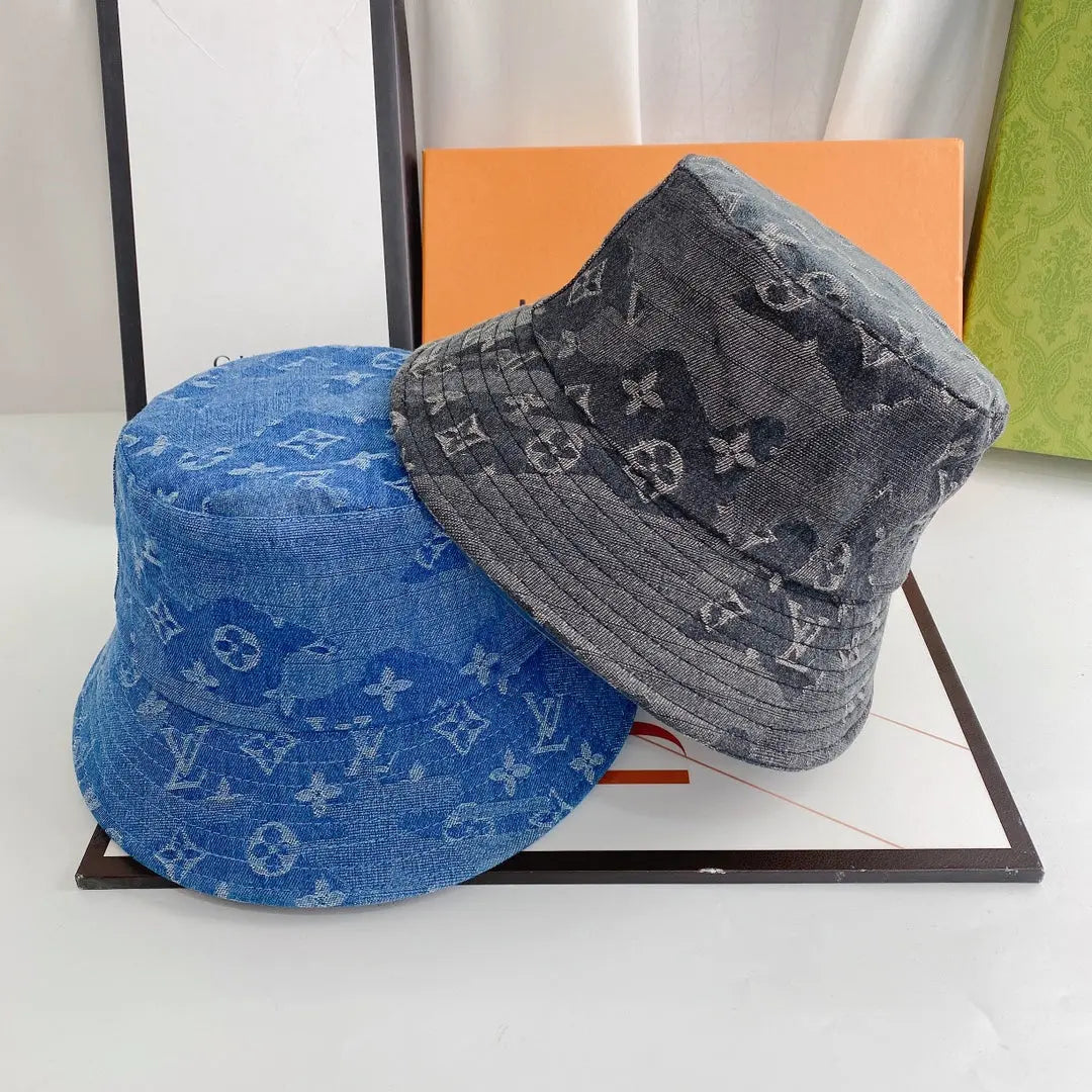 Luxury 1v Monogram Jacquard Denim Bucket Hat for Men & Women-s2 mysite