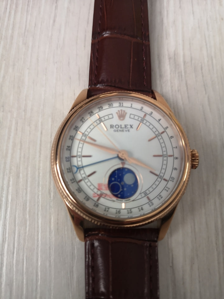 Automatic Watch Replica Cellini Brown Leather 100304