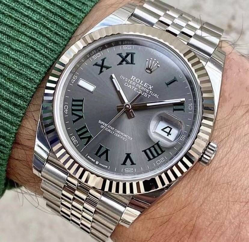 Automatic Watch for Men Replica DateJust Silver Green Dial 100514