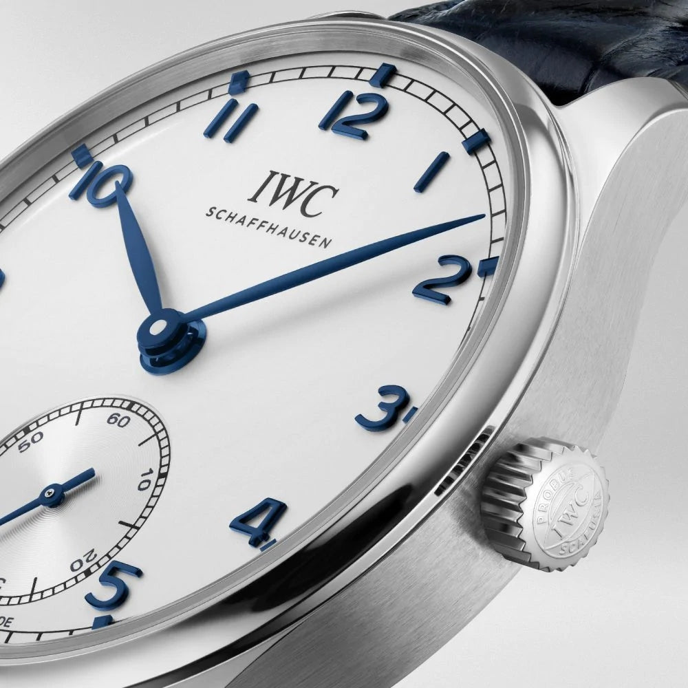 Replica Portuguese Automatic Small Seconds, Ref. IW358305 (Stainless Steel Case, Blue Dial, Black Alligator Leather Strap, 40.4mm)