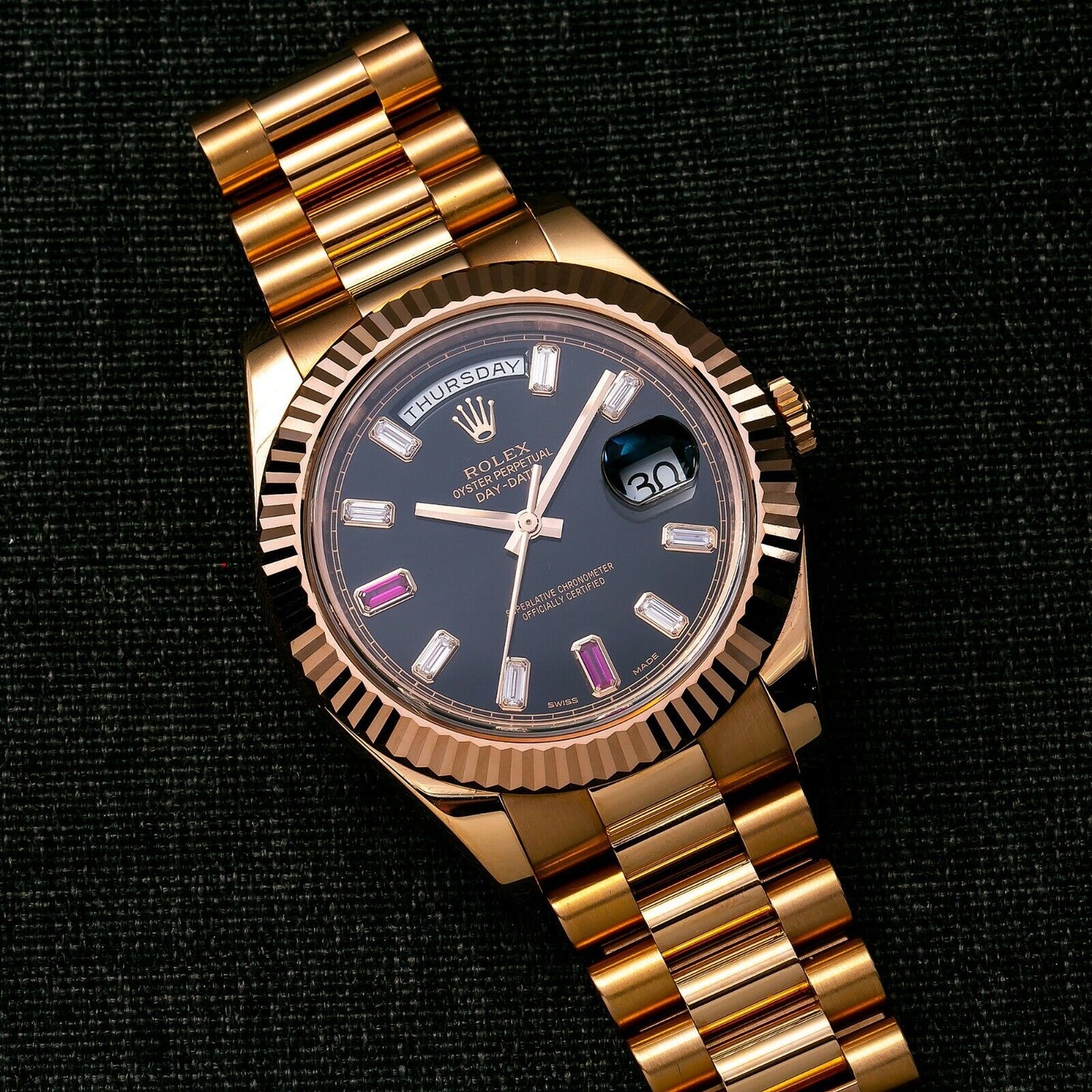 40mm Automatic Watch Replica Daydate Rosegold Belt 061315