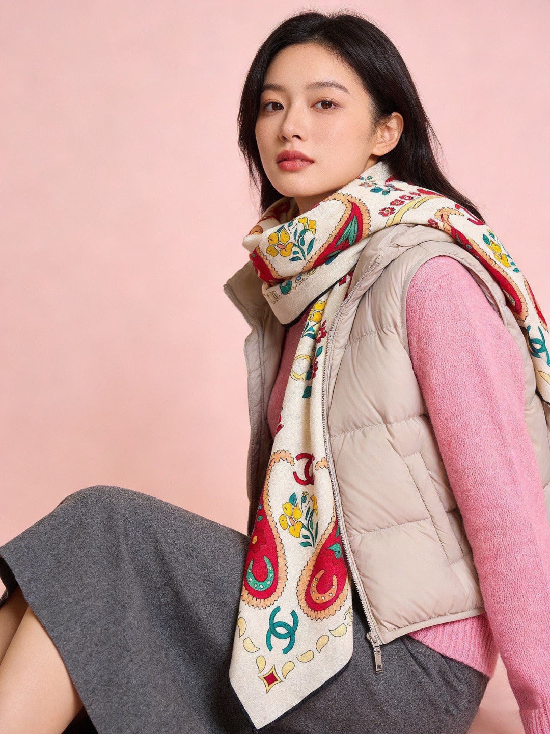 '- 26S SCARF 135 IN CASHMERE AND SILK 306130 mysite