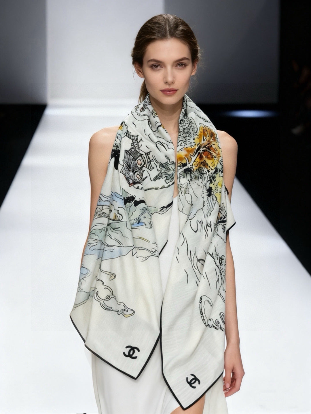 '- 26S SCARF 135 IN CASHMERE AND SILK 309324 mysite