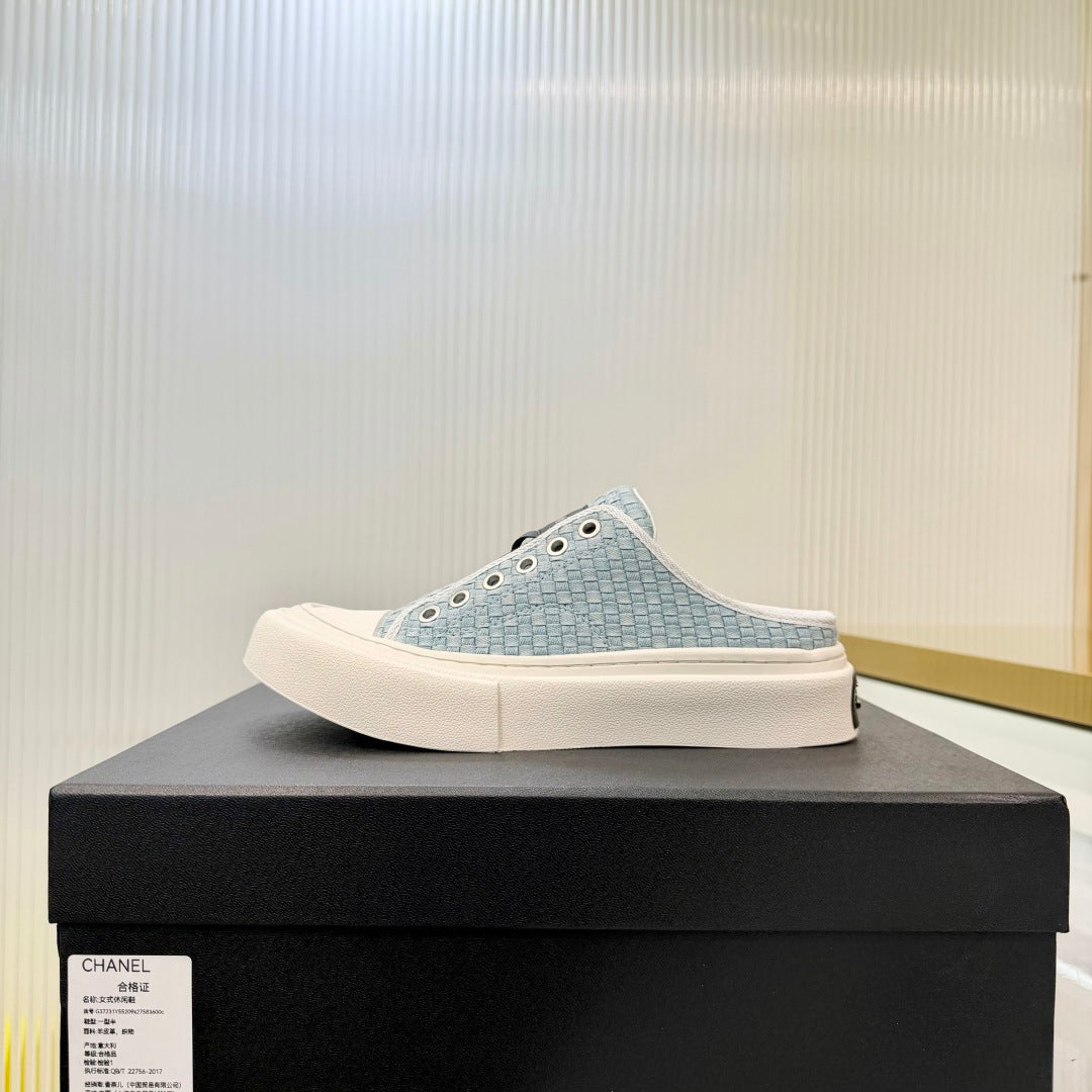 26S MULE SNEAKERS IN LIGHT BLUE WOVEN FABRIC STYLE 3 mysite