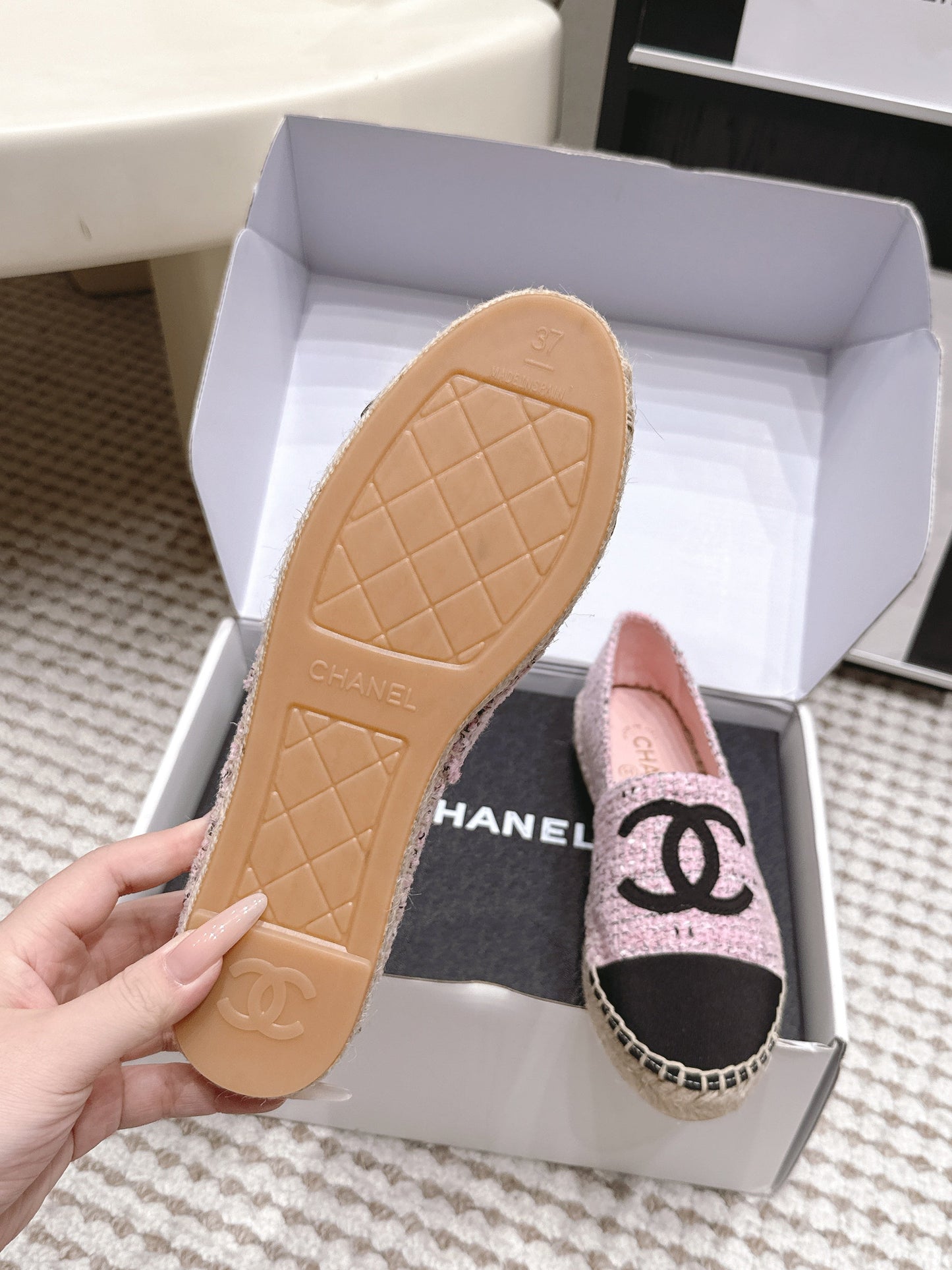 26S SLIP ONS IN PINK MIX BLACK TWEED AND PATENT CALFSKIN mysite