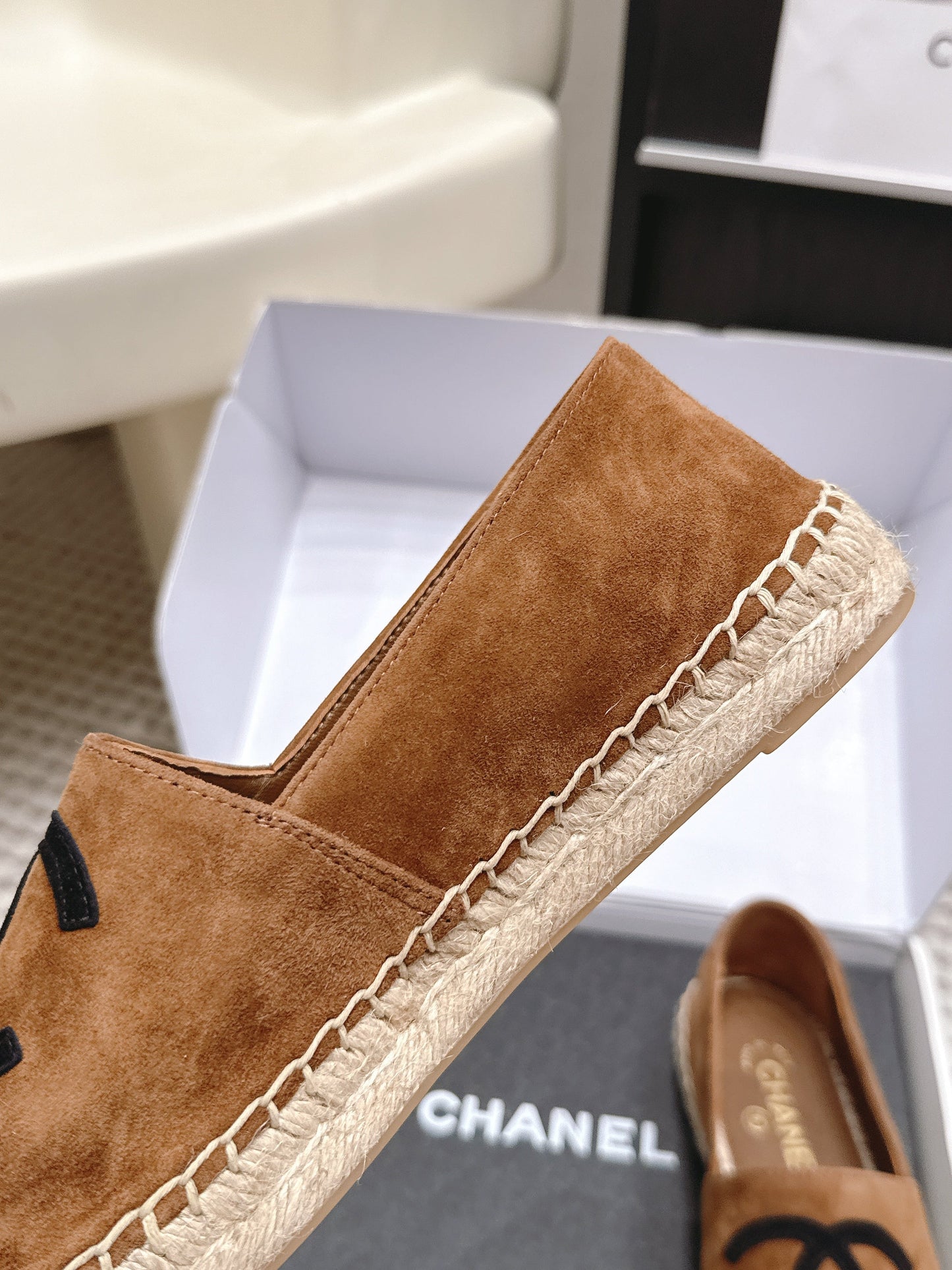 26S ESPADRILLE SLIP-ONS IN BROWN MIX BLACK SUEDE mysite