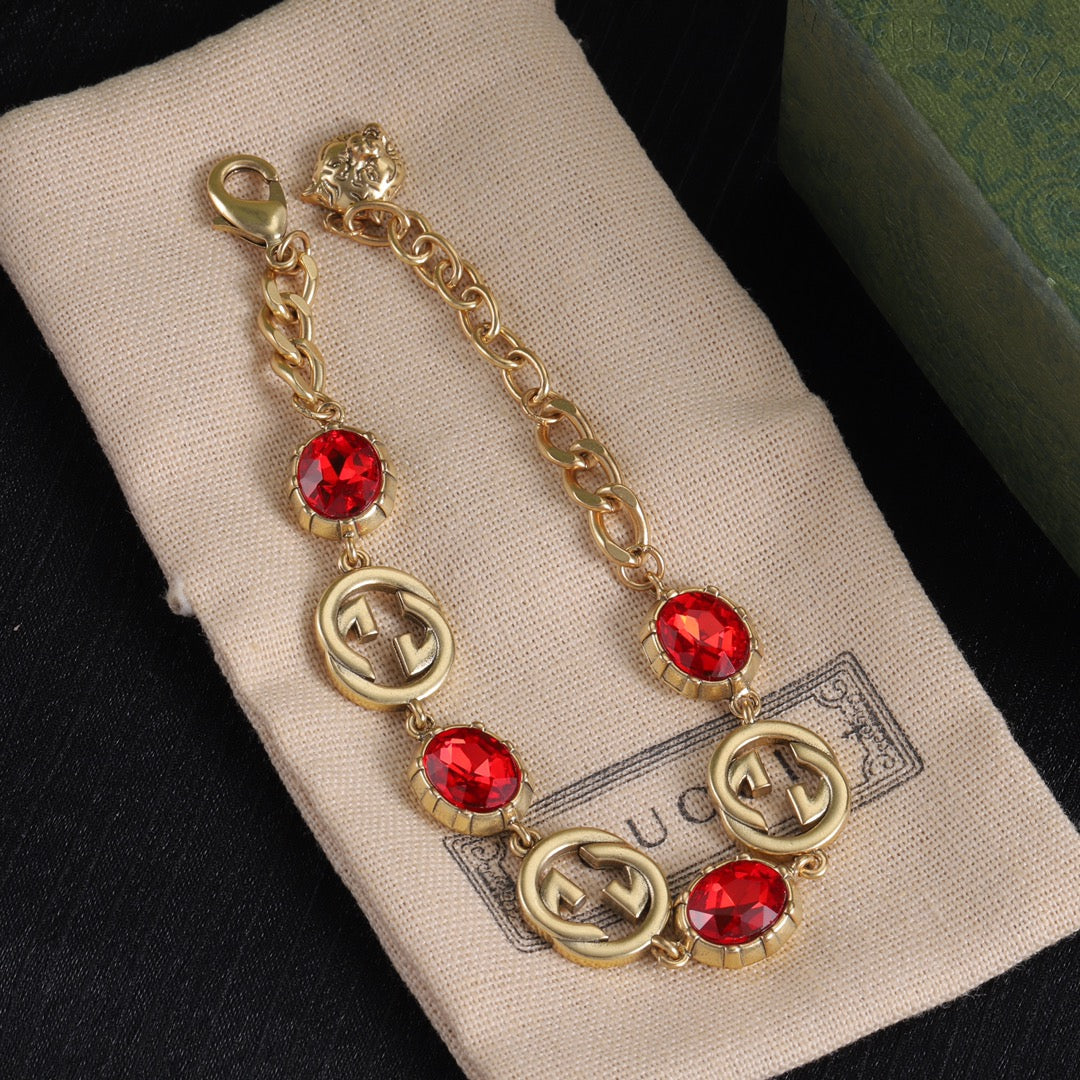 Good Fancy Design Bracelet & Earrings & Necklace(Red) mysite