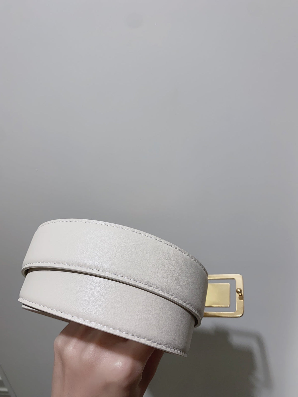YSL 25S BELT 30 MM IN CREAM WHITE CALFSKIN 520626 mysite