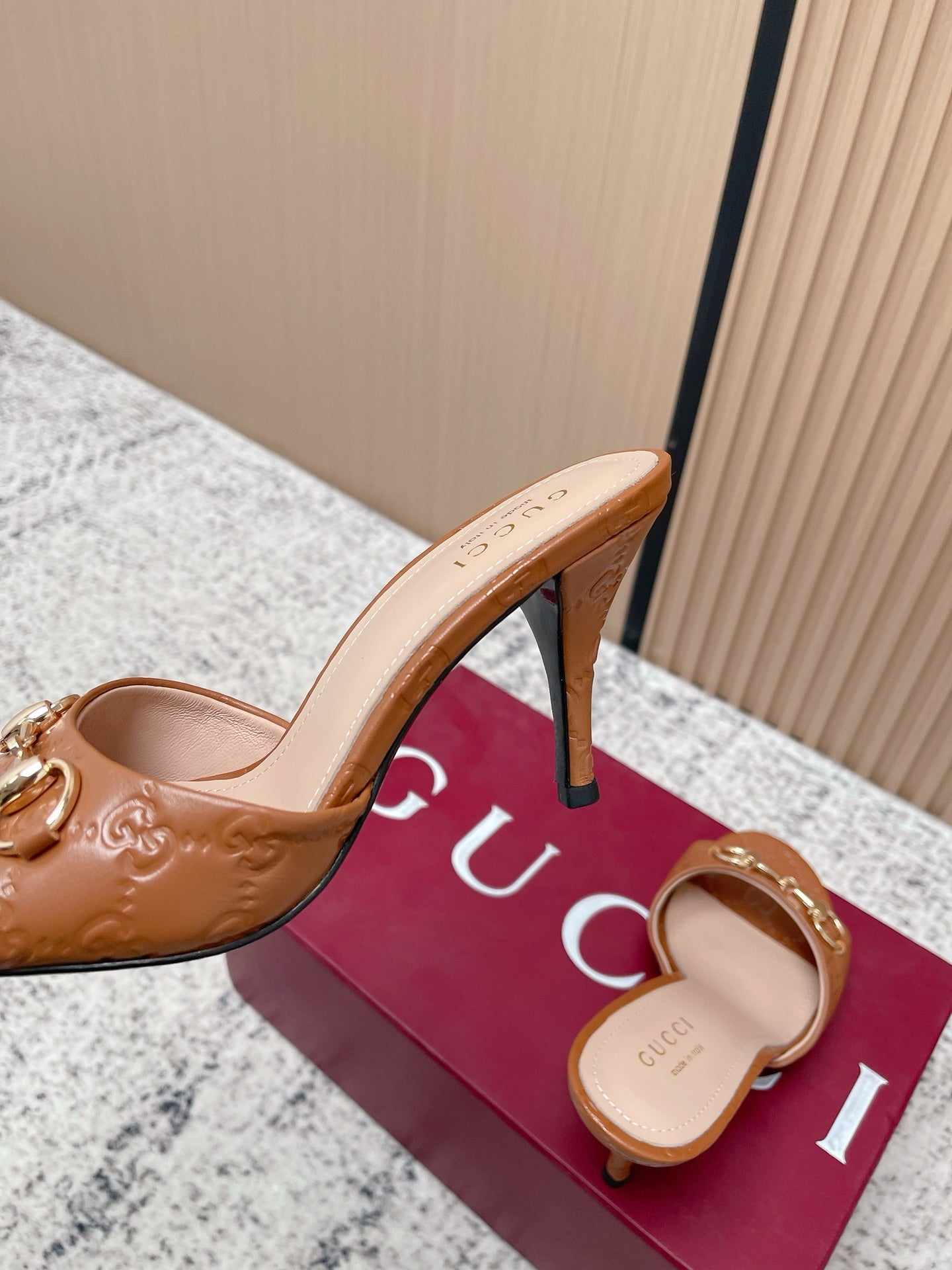 26S HIGH-HEEL SANDALS 85 MM IN LIGHT BROWN CALFSKIN mysite
