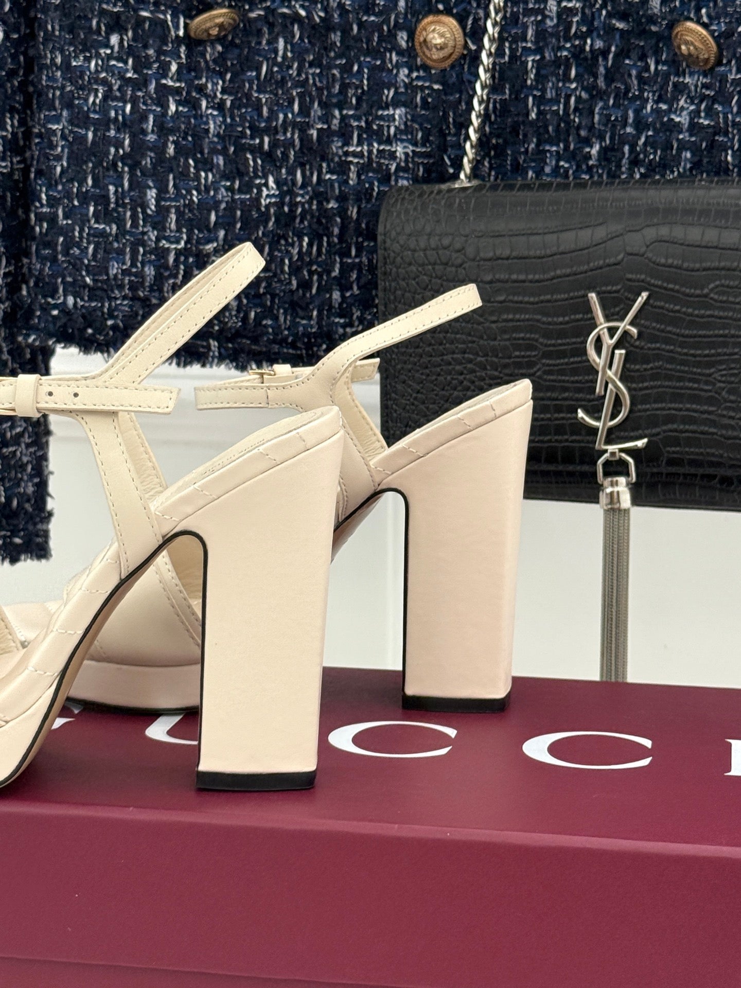 26S HIGH-HEELED SANDALS 120 MM IN CREAM WHITE CALFSKIN mysite