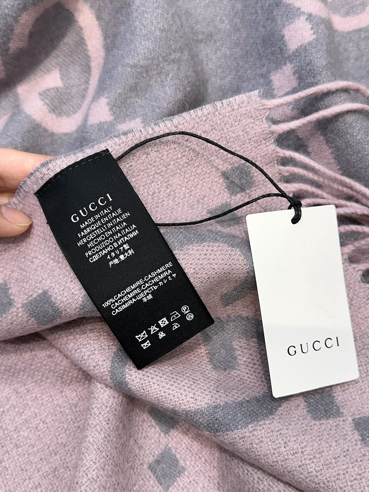 SCARF 200 CM IN LIGHT PINK MIX GRAY CASHMERE 396379 mysite