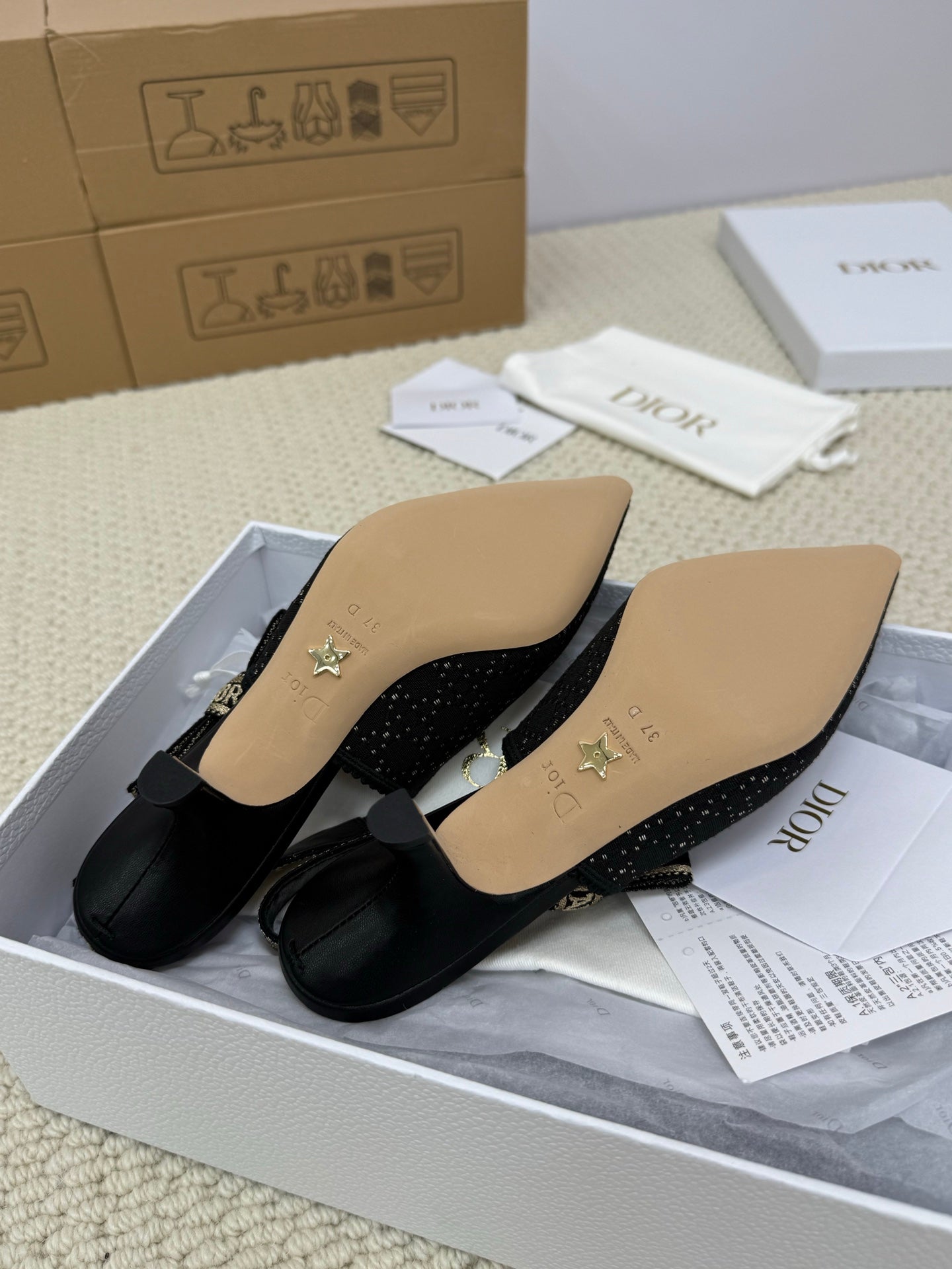 DIOR HIGH SLINGBACK 65 MM 25S IN BLACK FABRIC AND BRAND NAME EMBROIDERY mysite