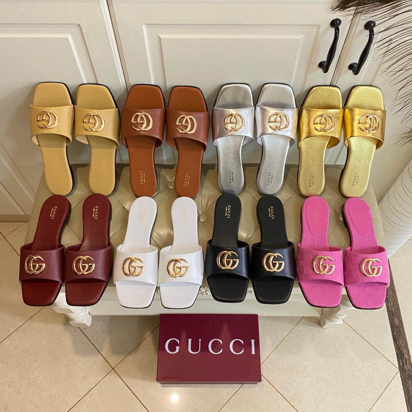 GUCCI 26S SLIDES IN BLACK CALFSKIN mysite