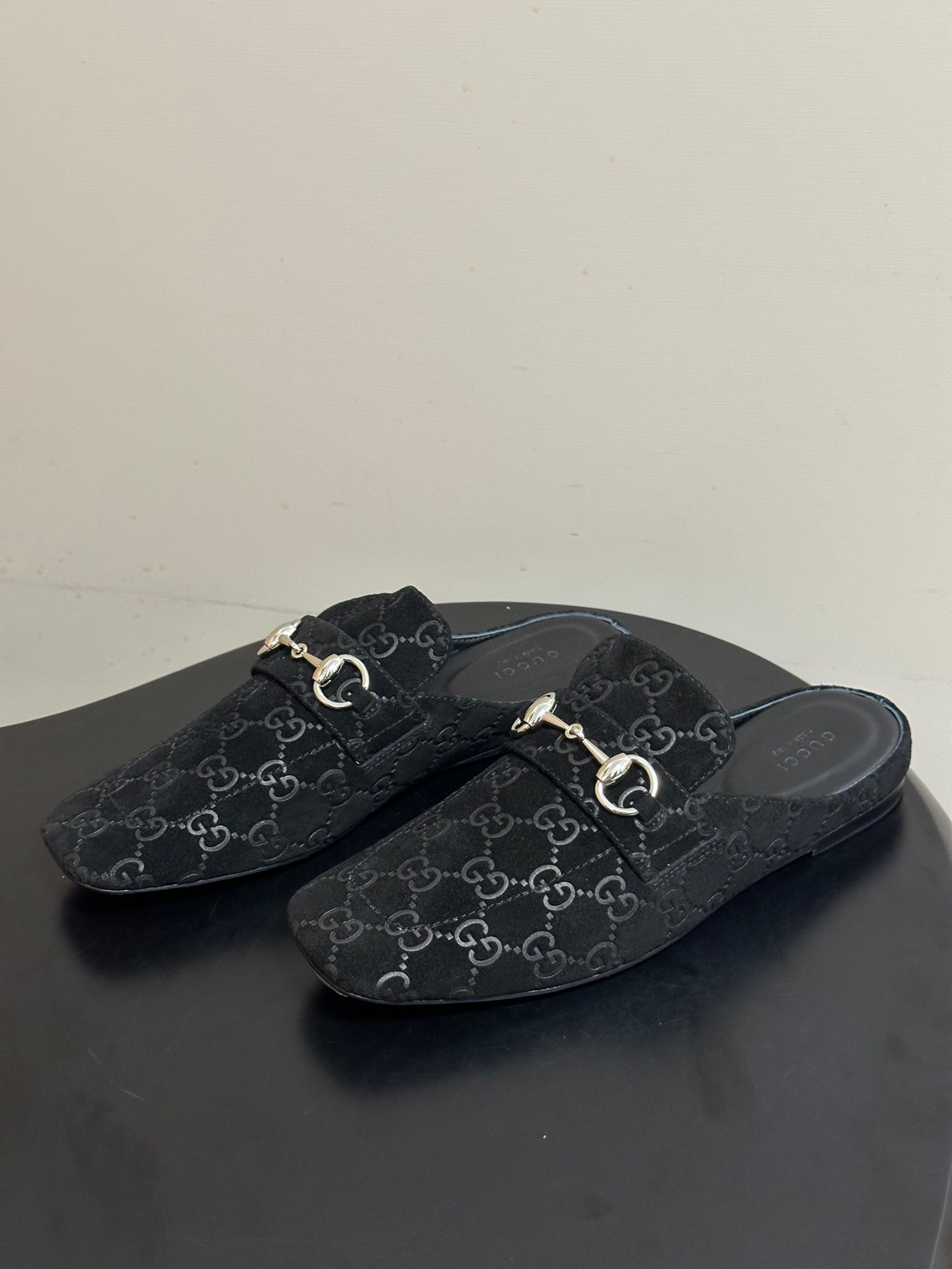 26S HORSEBIT LOAFER MULES IN BLACK SUEDE mysite