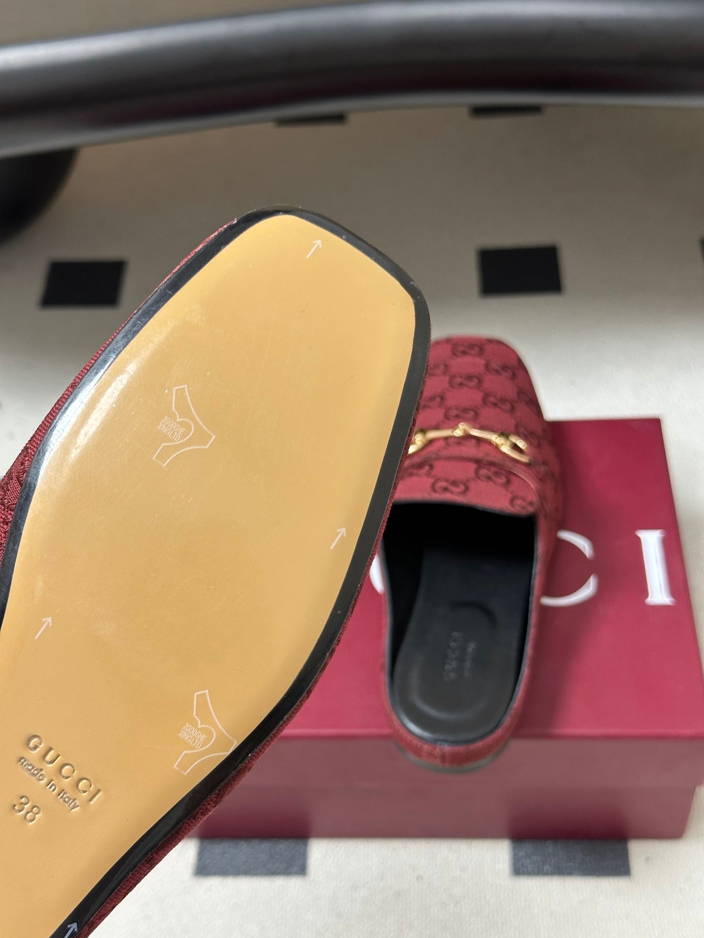 26S HORSEBIT LOAFER MULES IN RED CANVAS mysite