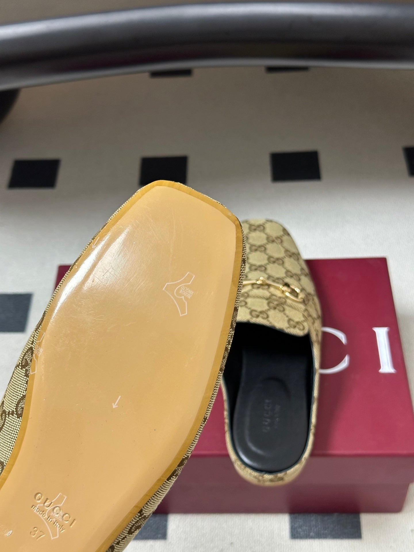 26S HORSEBIT LOAFER MULES IN BEIGE CANVAS mysite