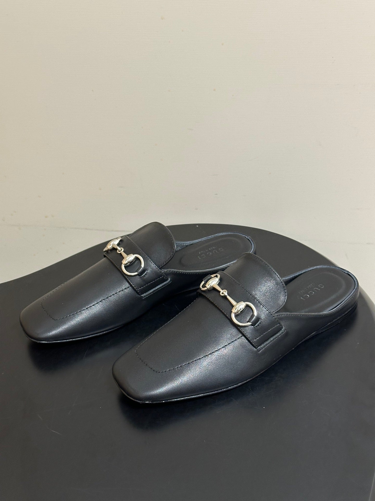 26S HORSEBIT LOAFER MULES IN BLACK CALFSKIN mysite