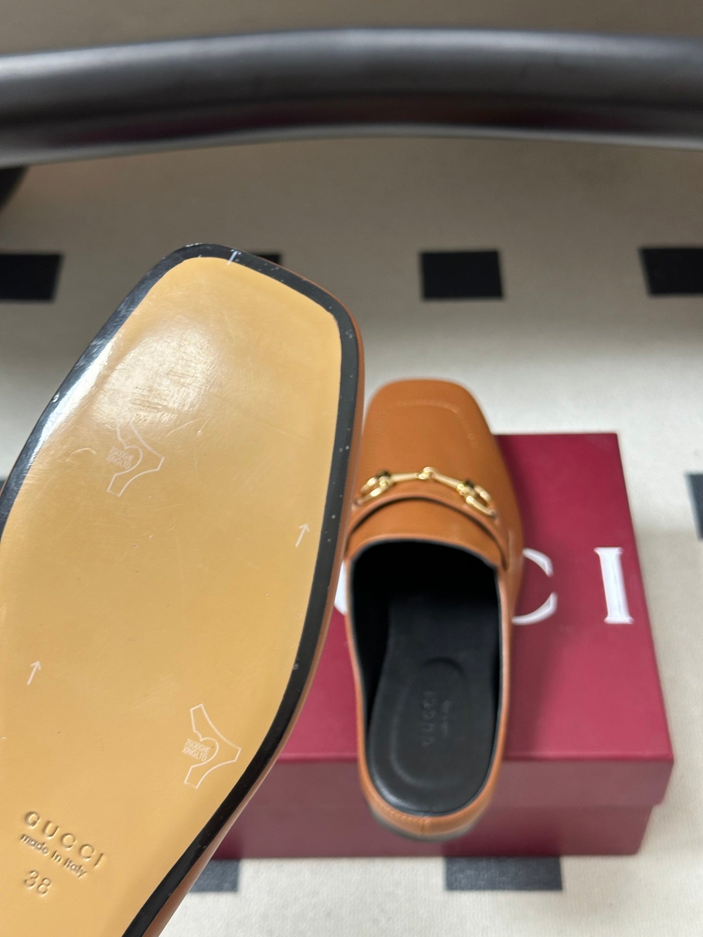 26S HORSEBIT LOAFER MULES IN LIGHT BROWN CALFSKIN mysite