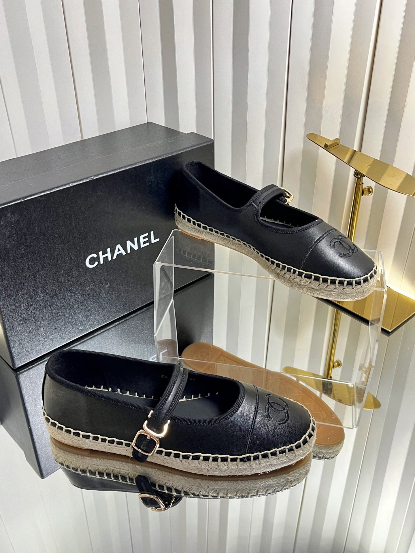 26S ESPADRILLE MARY JANE SHOES IN BLACK LAMBSKIN mysite