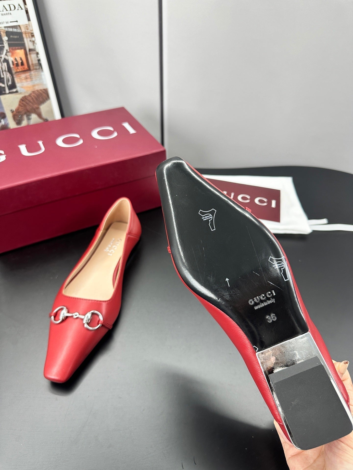26S VITTORIA BALLERINA SHOES IN RED CALFSKIN mysite