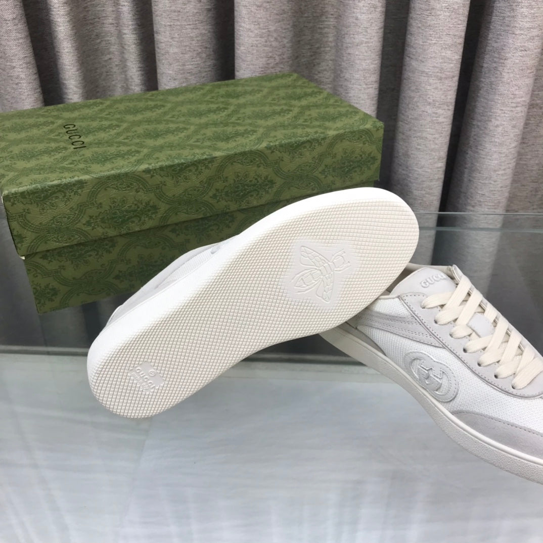 GG INTERLOCKING G SNEAKER LIGHT GRAY SUEDE mysite