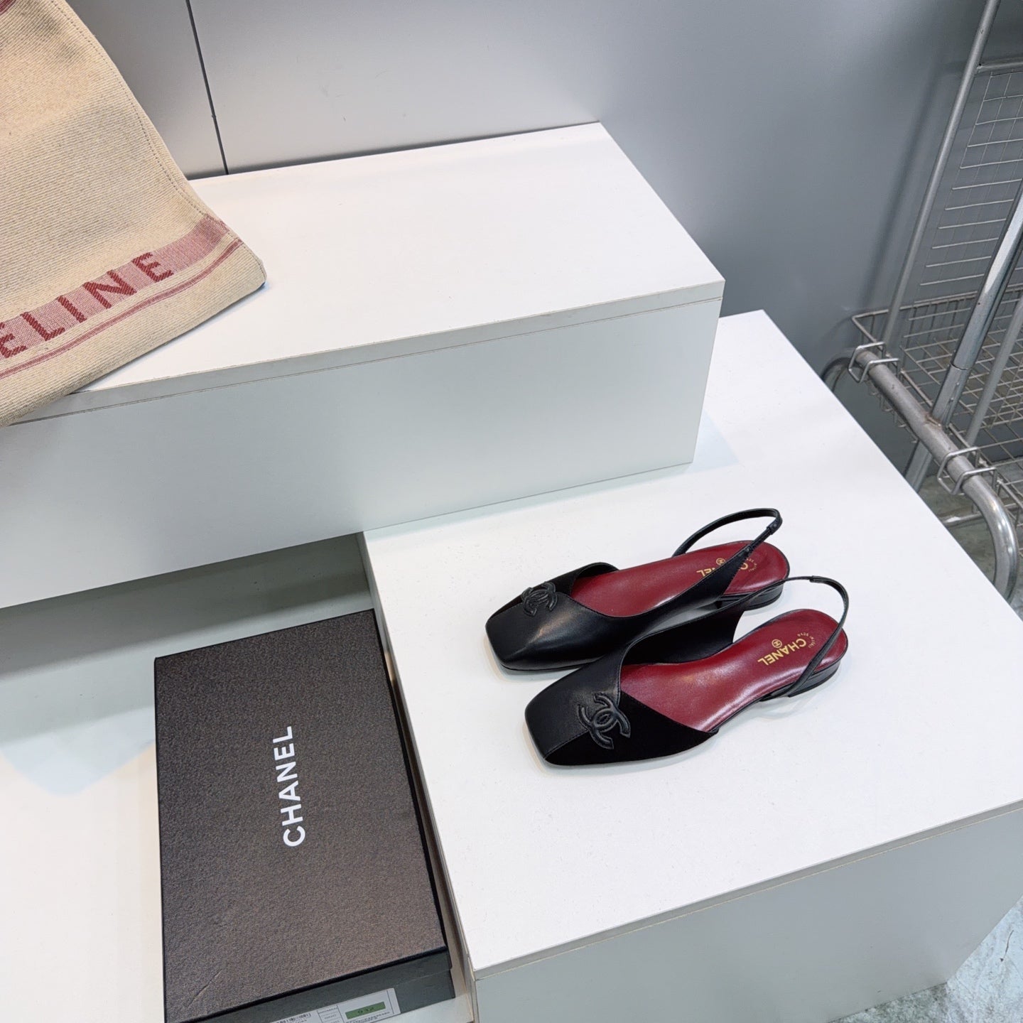 26S FLAT SLINGBACK IN BLACK SUEDE AND LAMBSKIN mysite