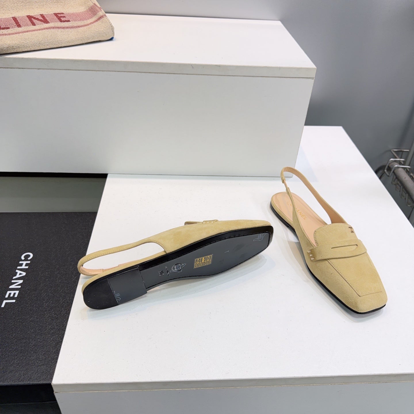 CHANEL 26S SLINGBACK FLATS IN BEIGE SUEDE mysite