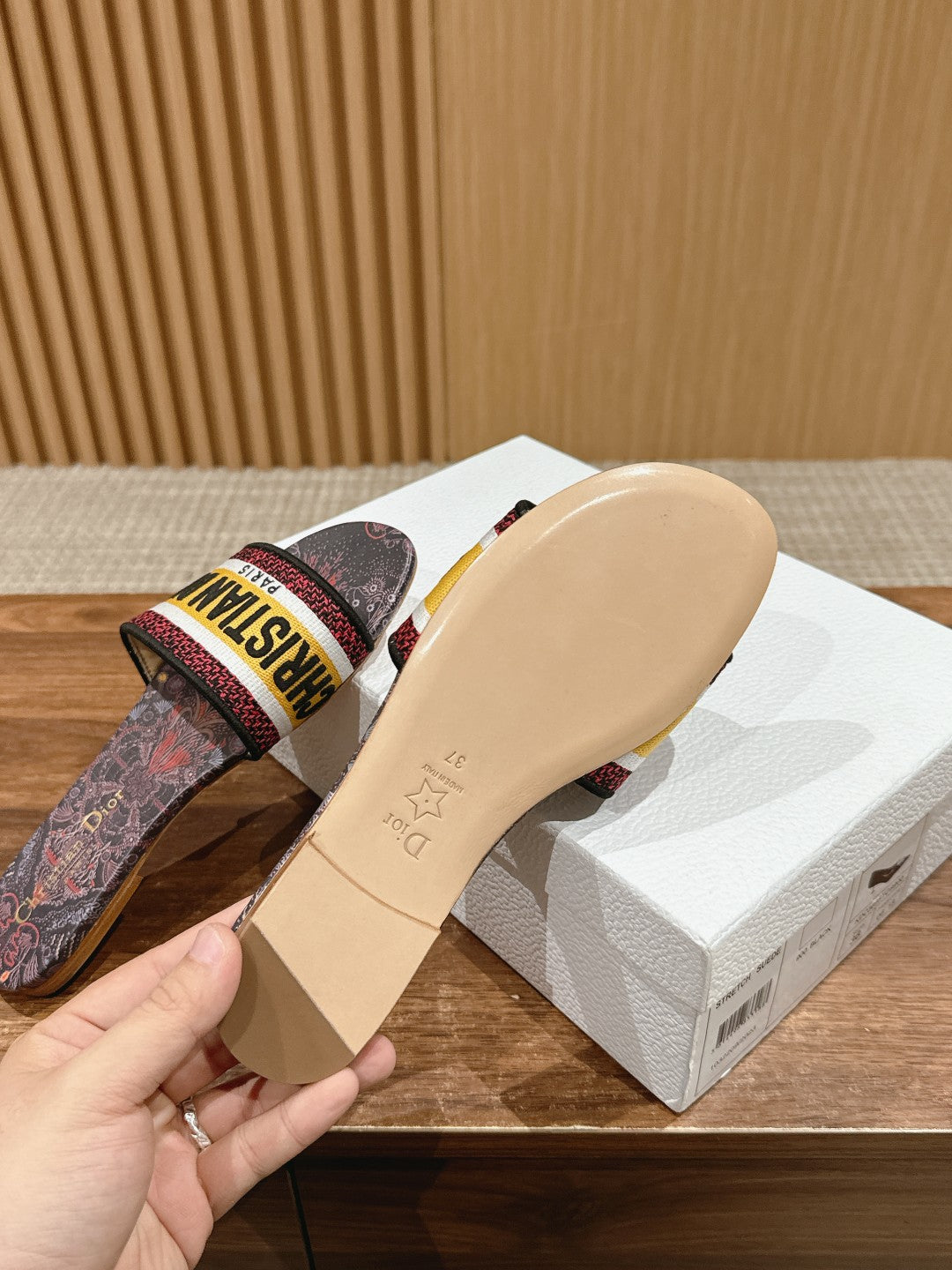 26S SLIDE SANDALS IN MULTICOLOR TOILE PRINT LOGO mysite