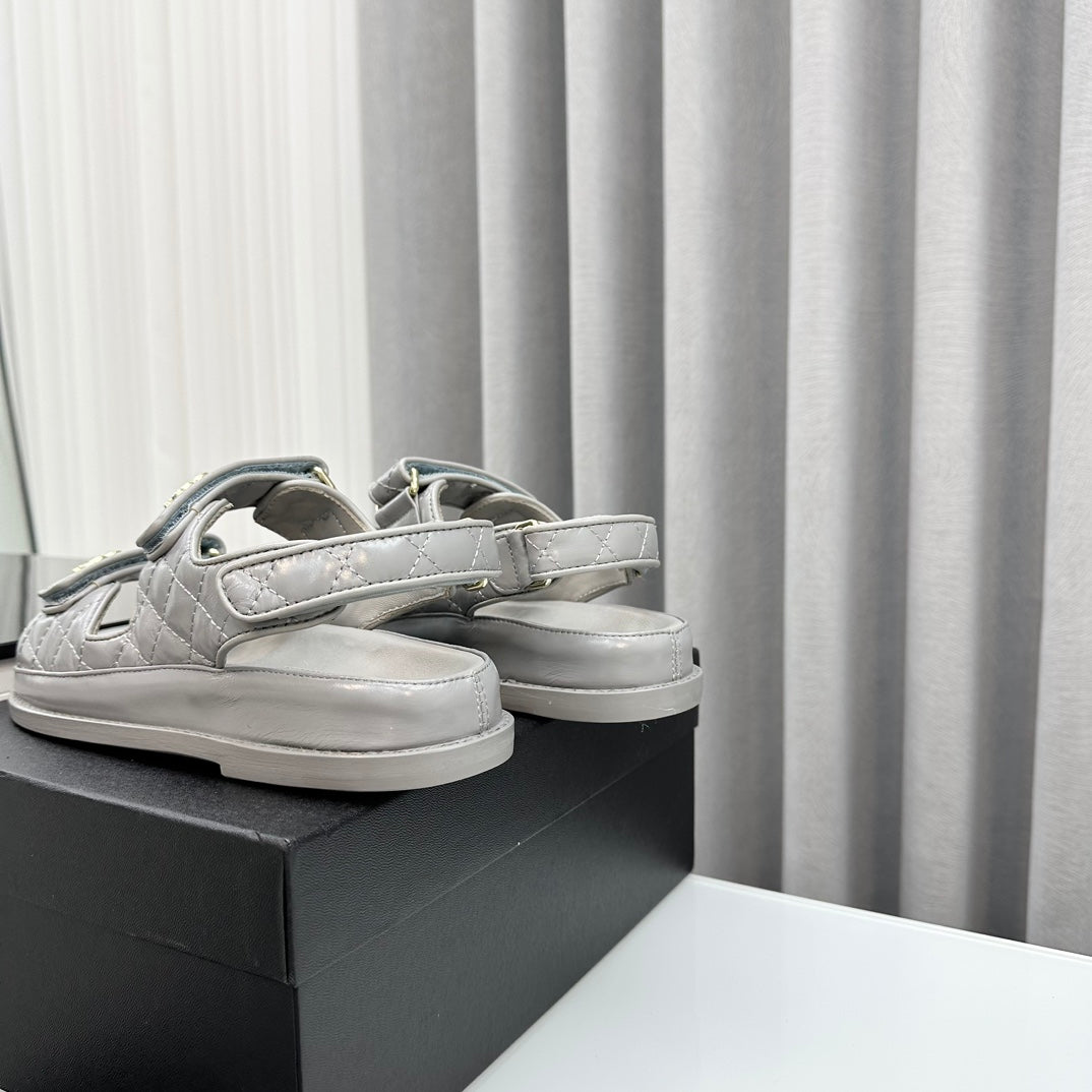 dad sandals grey patent lambskin mysite