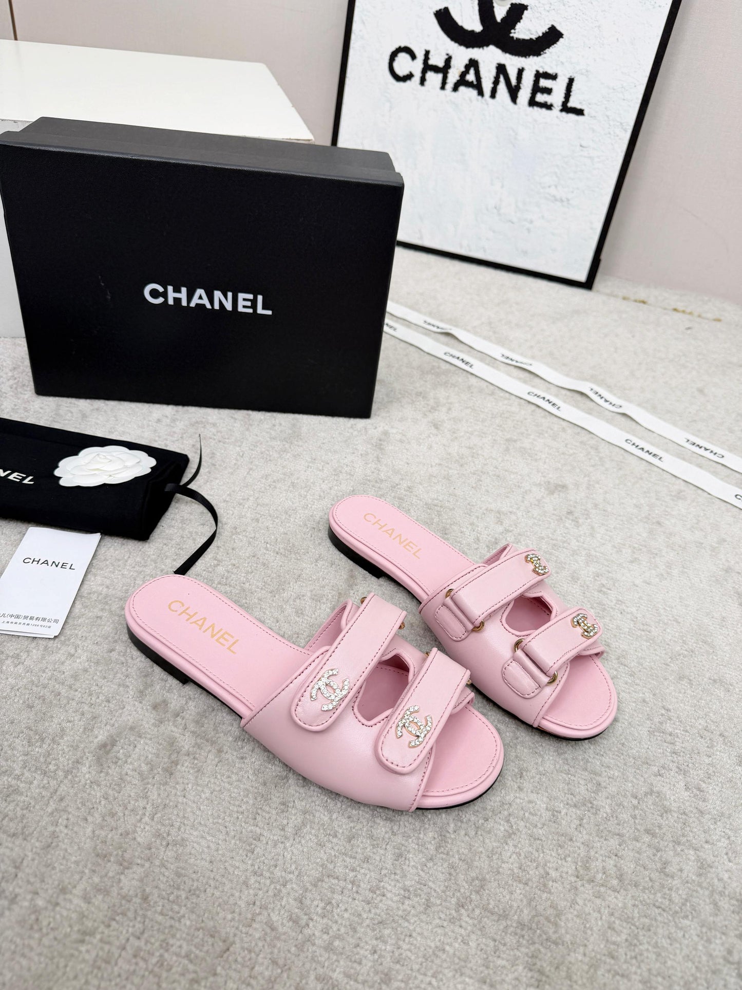 26S DOUBLE STRAP SLIDE SANDALS IN PINK CALFSKIN mysite