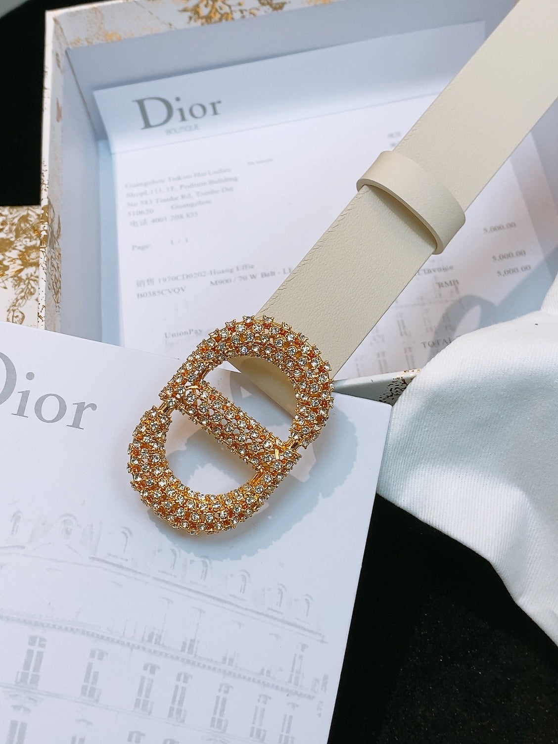 DIOR 26S BELT 25 MM IN WHITE CALFSKIN STYLE 3 643064 mysite