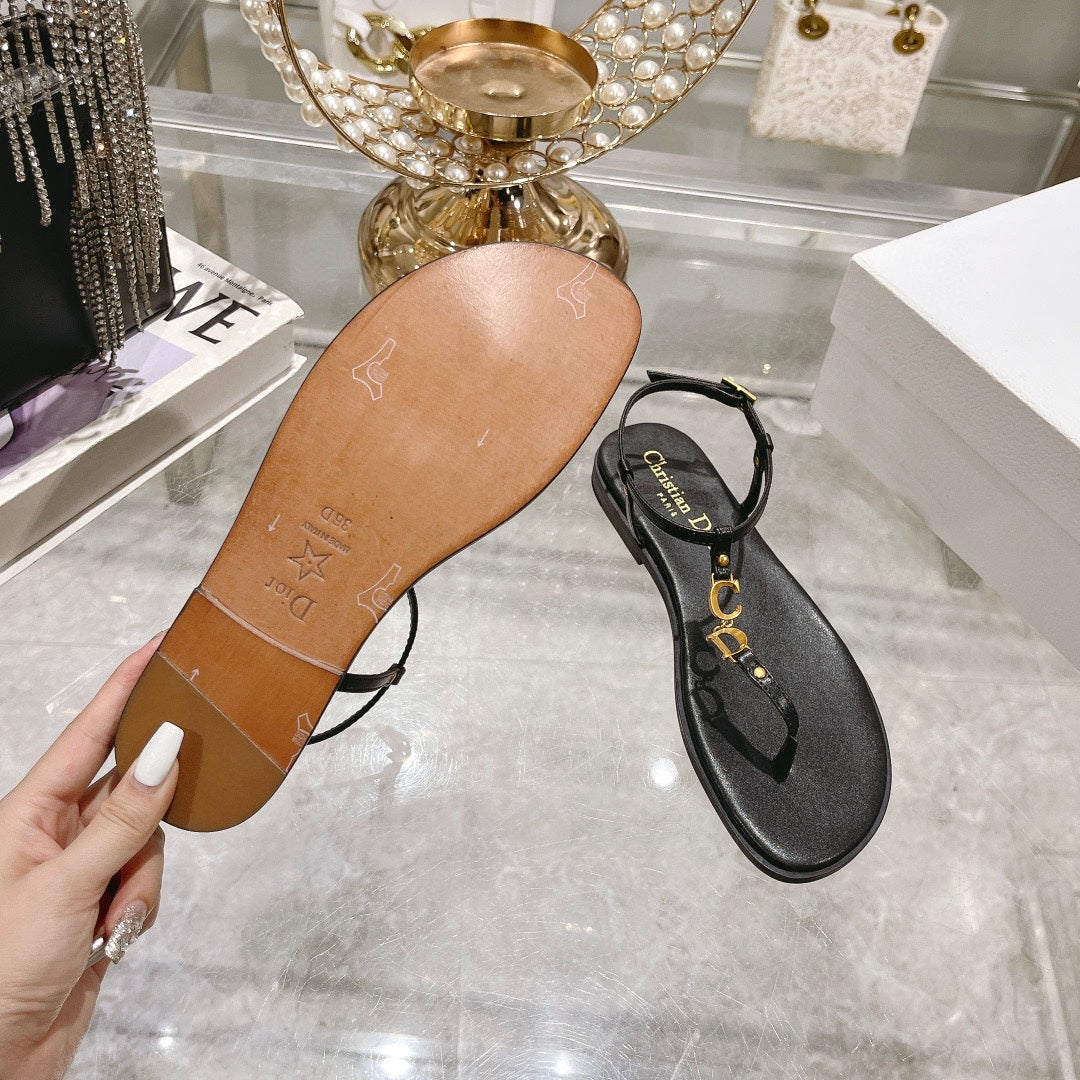 VIERA C'EST THONG SANDAL BLACK AQUAMARINA CALFSKIN mysite