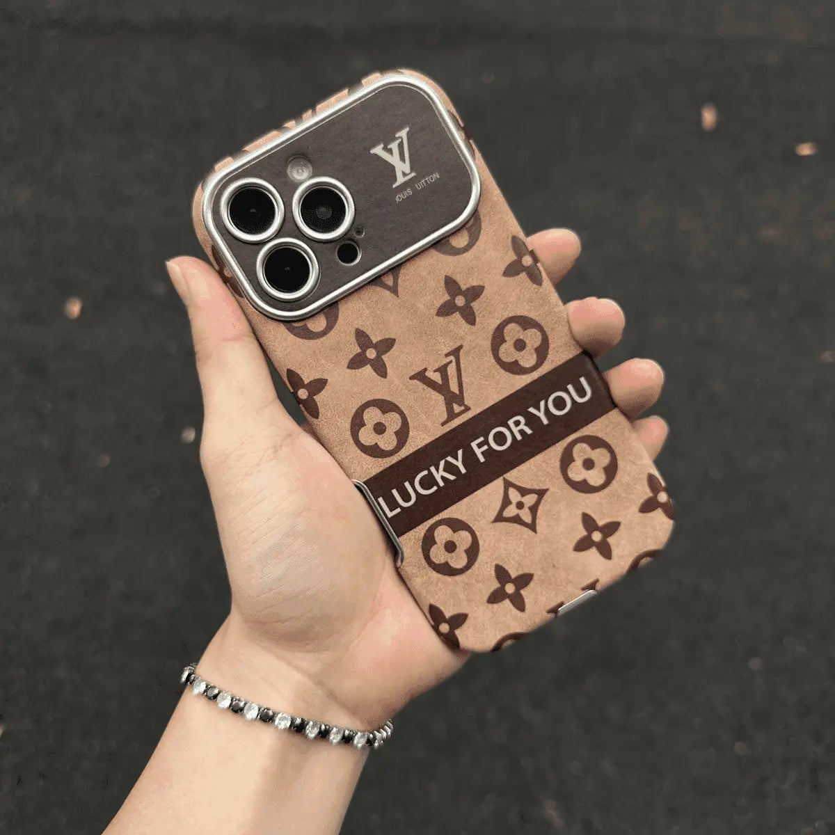 Luxury Brown & Black Color Leather iPhone Case-s2 mysite