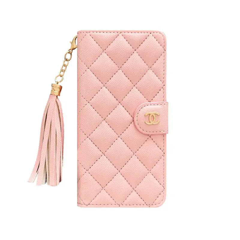 Luxury Quilted Wallet iPhone Case with Tassel & Gold Clasp-s2 mysite