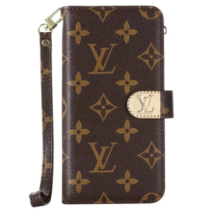 MONOGRAM CANVAS LEATHER WALLET SAMSUNG MOBILE PHONE CASE-1 mysite