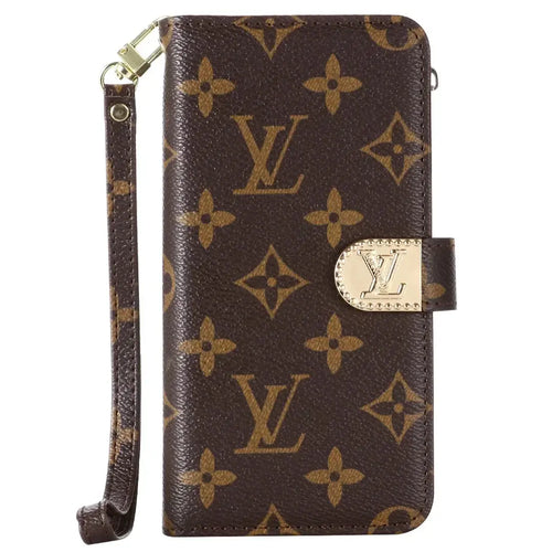 MONOGRAM CANVAS LEATHER WALLET SAMSUNG MOBILE PHONE CASE-1 mysite