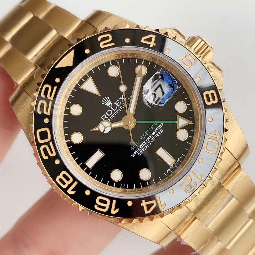 Automatic Watch Replica GMT Master II FULL GOLD BLACK 100712