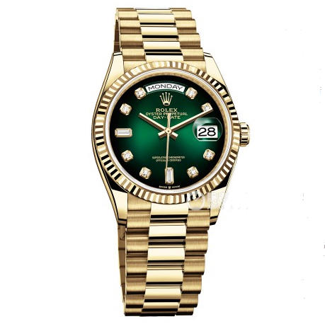 40mm Automatic Watch Replica Daydate Gold Green 061310