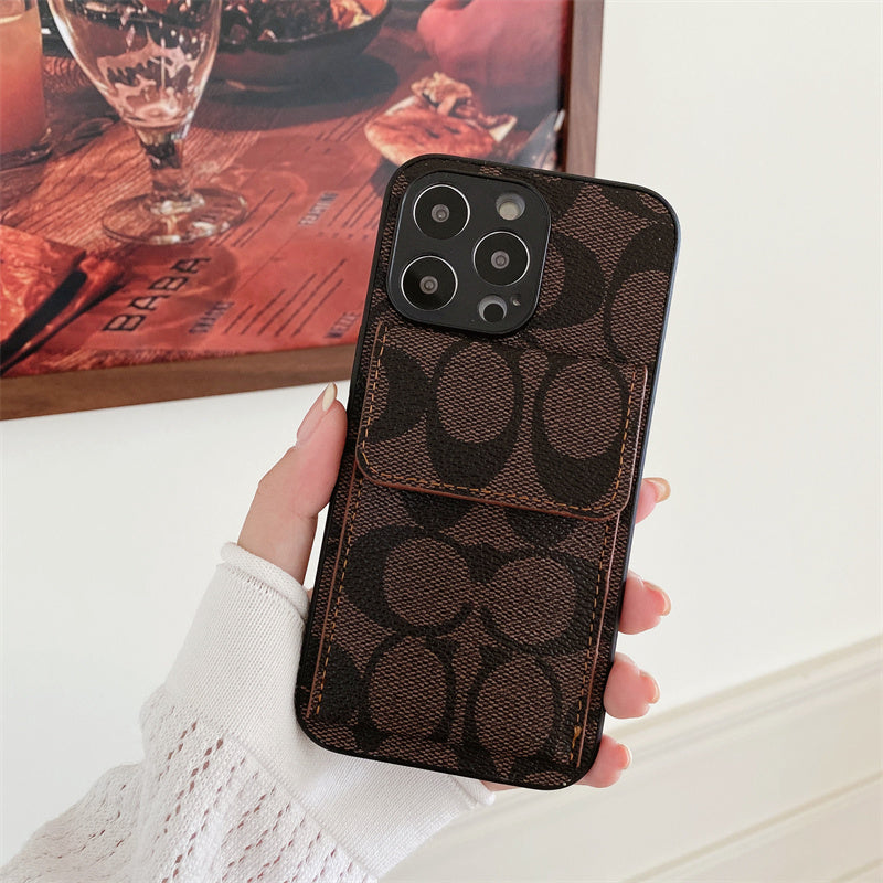 Classic iPhone Case With Wallet Dark Brown-HP240513 mysite
