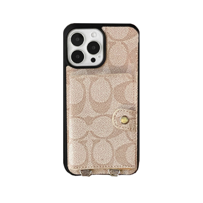 Classic iPhone Case With Wallet And Strap White -SZK240402 mysite