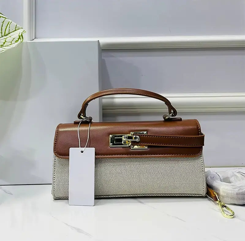 Luxury Brand Lock Design Tote Bag-18 mysite